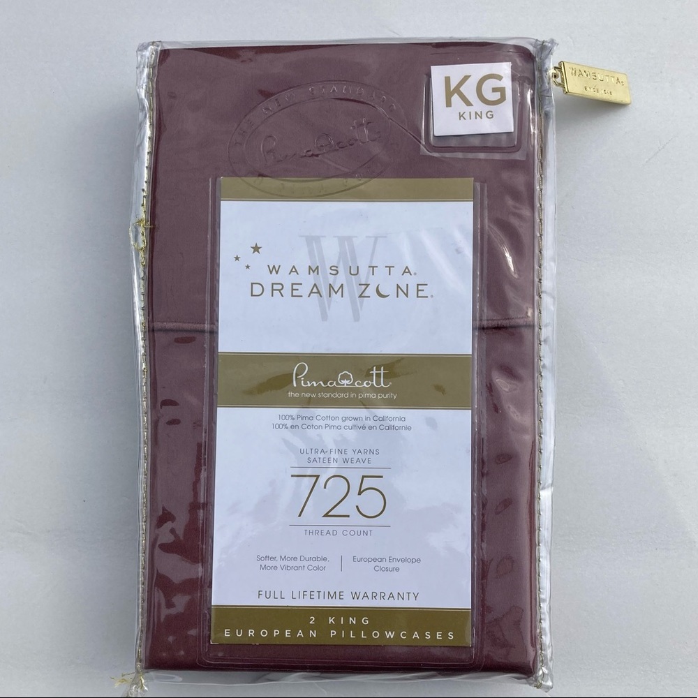 Wamsutta Dream Zone Pillow Cases King Pair 725 Thread Count Mauve Pima Cotton